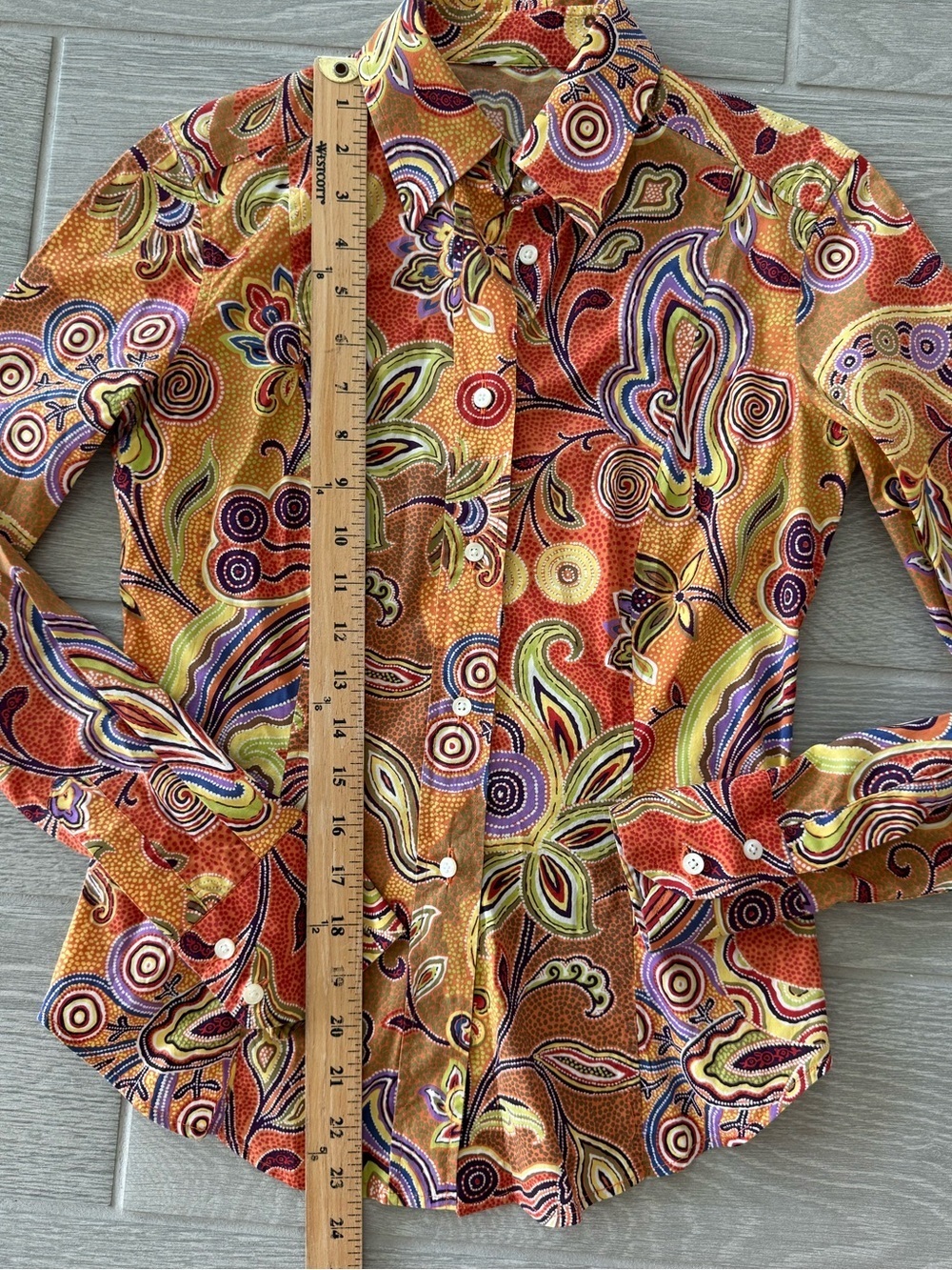 ETRO Paisley 100% Cotton Made in Italy Button Down Top Size IT40 VGUC - Picture 8 of 8